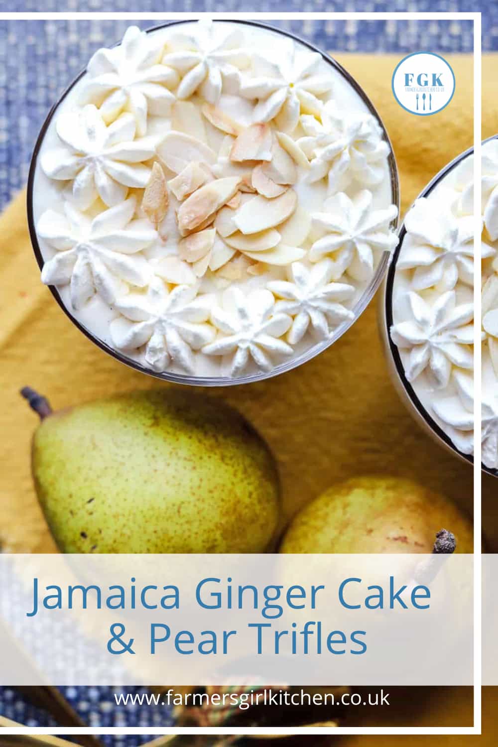 Jamaica Ginger Cake and Pear Trifles - Farmersgirl Kitchen