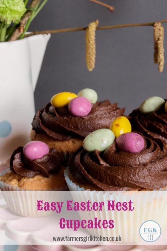 Easy Easter Nest Cupcakes - Farmersgirl Kitchen