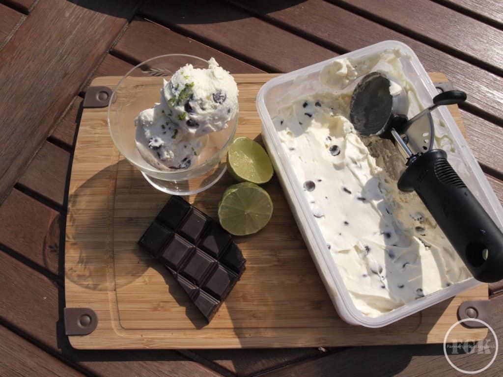 Serving Chocolate Lime Ice Cream