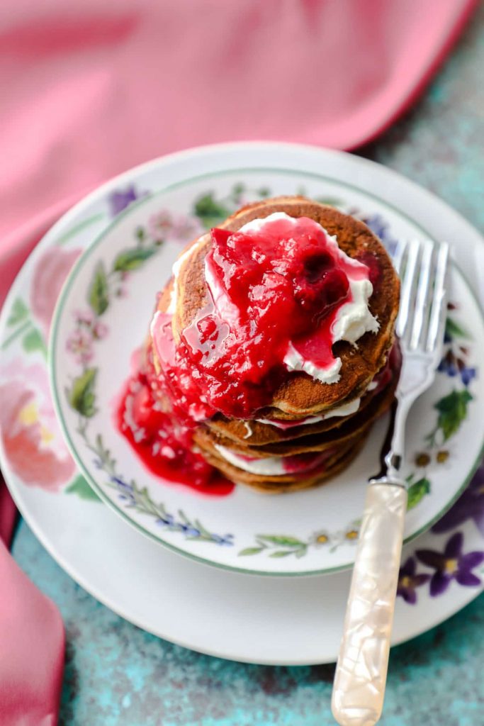 Cinnamon Spice Pancakes with Plum Compote - Farmersgirl Kitchen