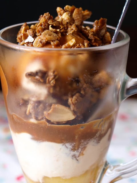 Salted Caramel Peach Sundae for National Ice Cream Day | Farmersgirl ...