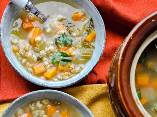 Pearl Barley and Leek Soup - Lucy & Lentils