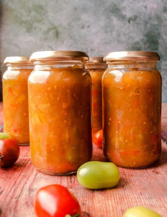 Green Tomato, Apple & Pepper Chutney - Farmersgirl Kitchen