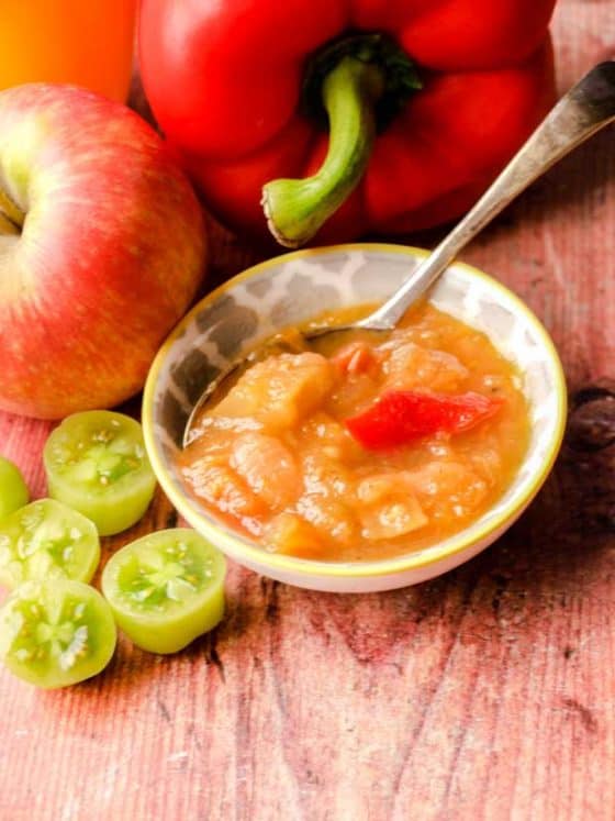 Green Tomato, Apple & Pepper Chutney - Farmersgirl Kitchen