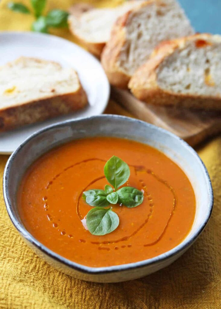 Courgette Tomato and Basil Soup - Farmersgirl Kitchen