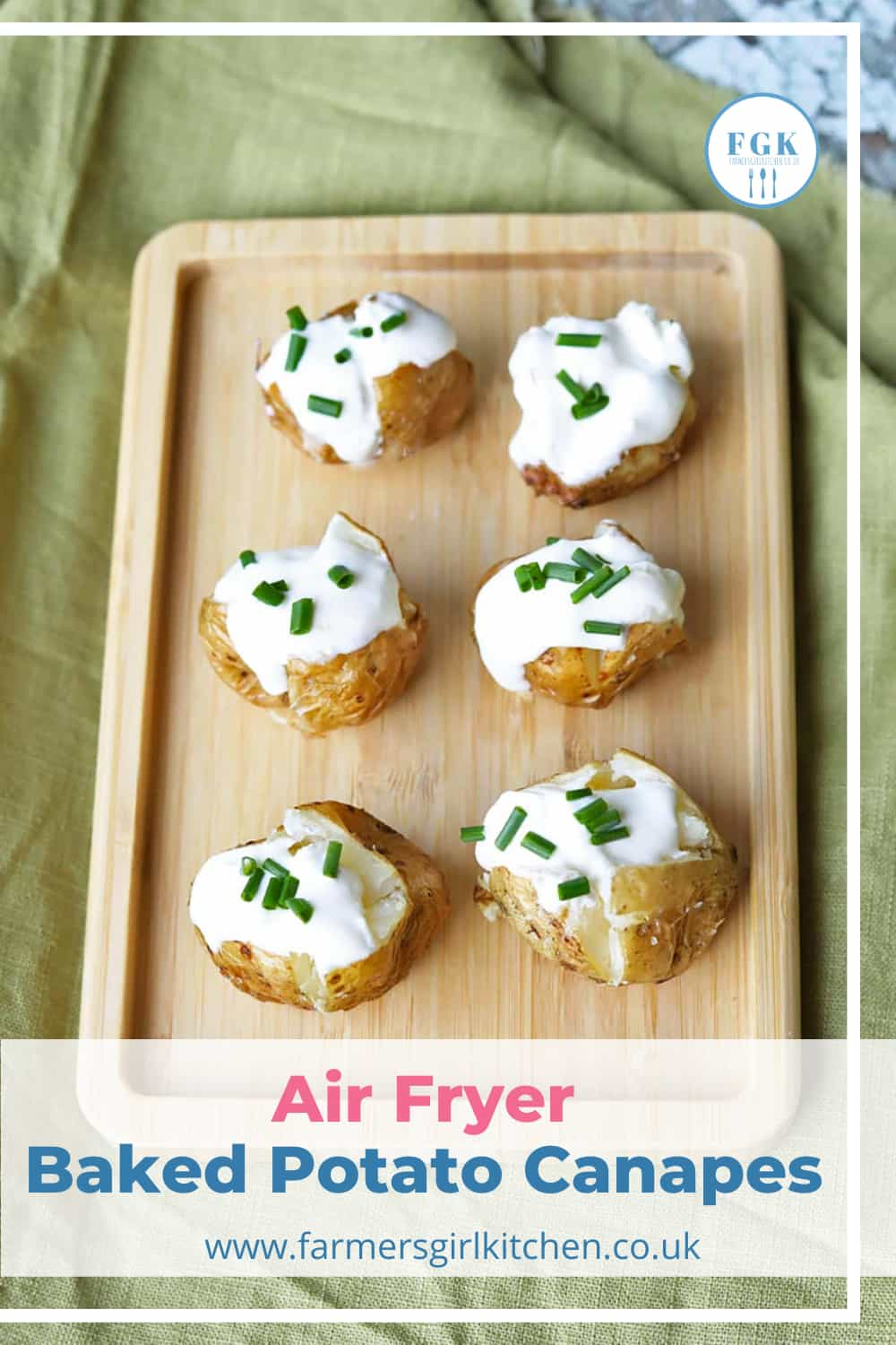 Air Fryer Mini Baked Potato Canapes - Farmersgirl Kitchen