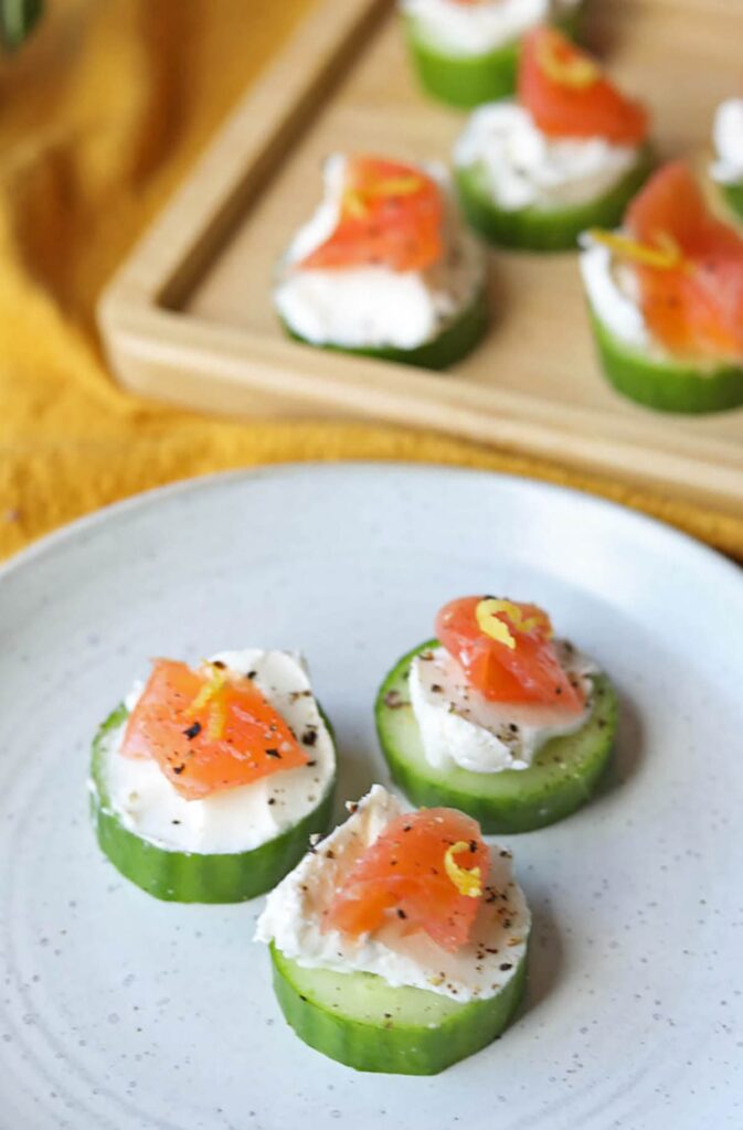 Cucumber Bites with Smoked Salmon - Farmersgirl Kitchen